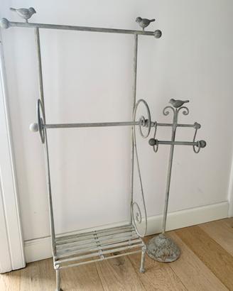Porta asciugamani e carta igienica stile shabby