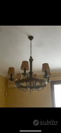 Lampadario e applique in ferro battuto