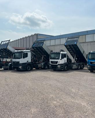 Camion gru ribaltabile con gru