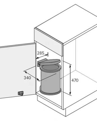 HETTICH Portarifiuti dietro ante 13 litri