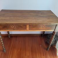 Tavolo scrittoio antico noce massello fine 800