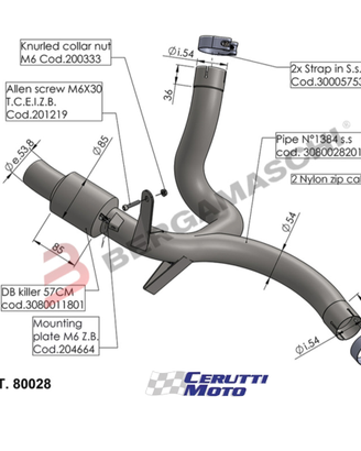 Raccordo decatalizzato Leovince Multistrada V2 22-