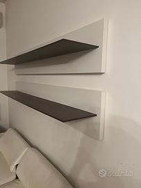 Mensole eleganti in legno laccato bianco e wenge’