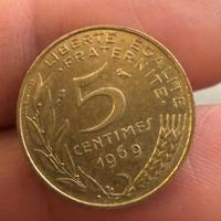 Moneta 5 Centimes 1969 Marianne - Francia