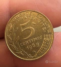 Moneta 5 Centimes 1969 Marianne - Francia