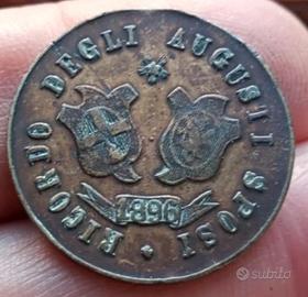 ricordo degli auguri sposi, Vitt.eman.III 1896