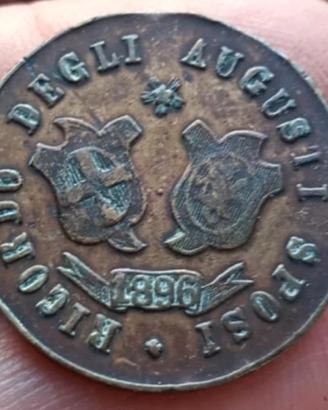 ricordo degli auguri sposi, Vitt.eman.III 1896