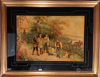 Quadro d'epoca (partenza per la caccia)