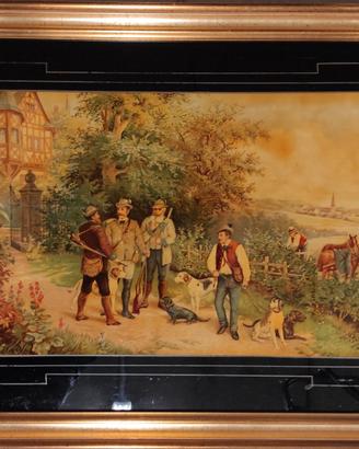 Quadro d'epoca (partenza per la caccia)
