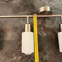 Lista di 4 faretti vetro/inox satinato