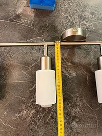 Lista di 4 faretti vetro/inox satinato