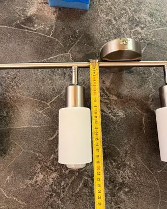 Lista di 4 faretti vetro/inox satinato