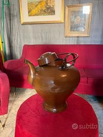 Antica brocca in rame battuto a mano fine 800