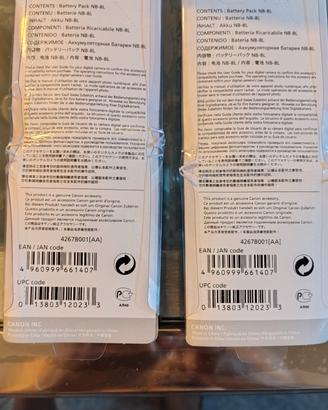 Batterie originali Canon NB-8L 740 mAh