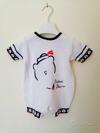 Body estivo per neonato bianco blu