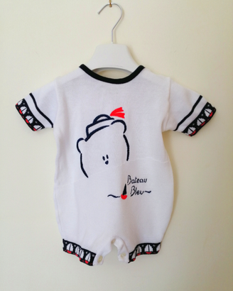 Body estivo per neonato bianco blu