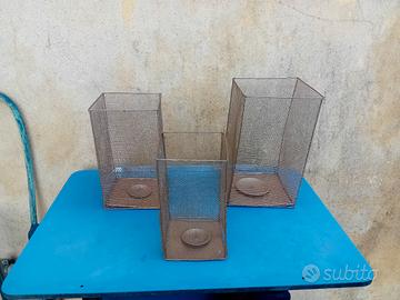 3 portacandele color oro