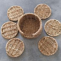 sotto bicchieri e porta bottiglia rattan nuovi