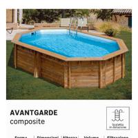 Piscina Gré Safran 2 legno , con pompa calore