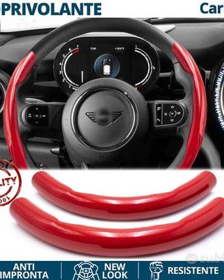 COPRIVOLANTE per MINI Effetto FIBRA CARBONIO Rosso