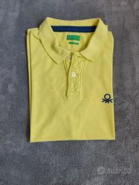 Polo Benetton Giallo Canarino Muscle Fit - L Uomo