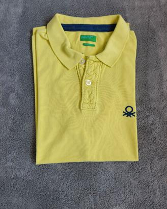 Polo Benetton Giallo Canarino Muscle Fit - L Uomo