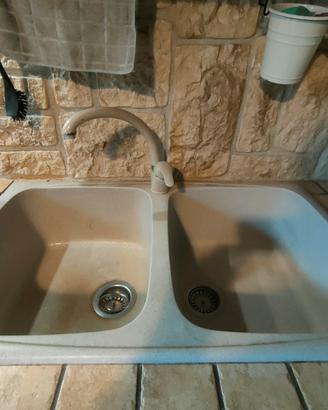 Lavello due vasche avena.