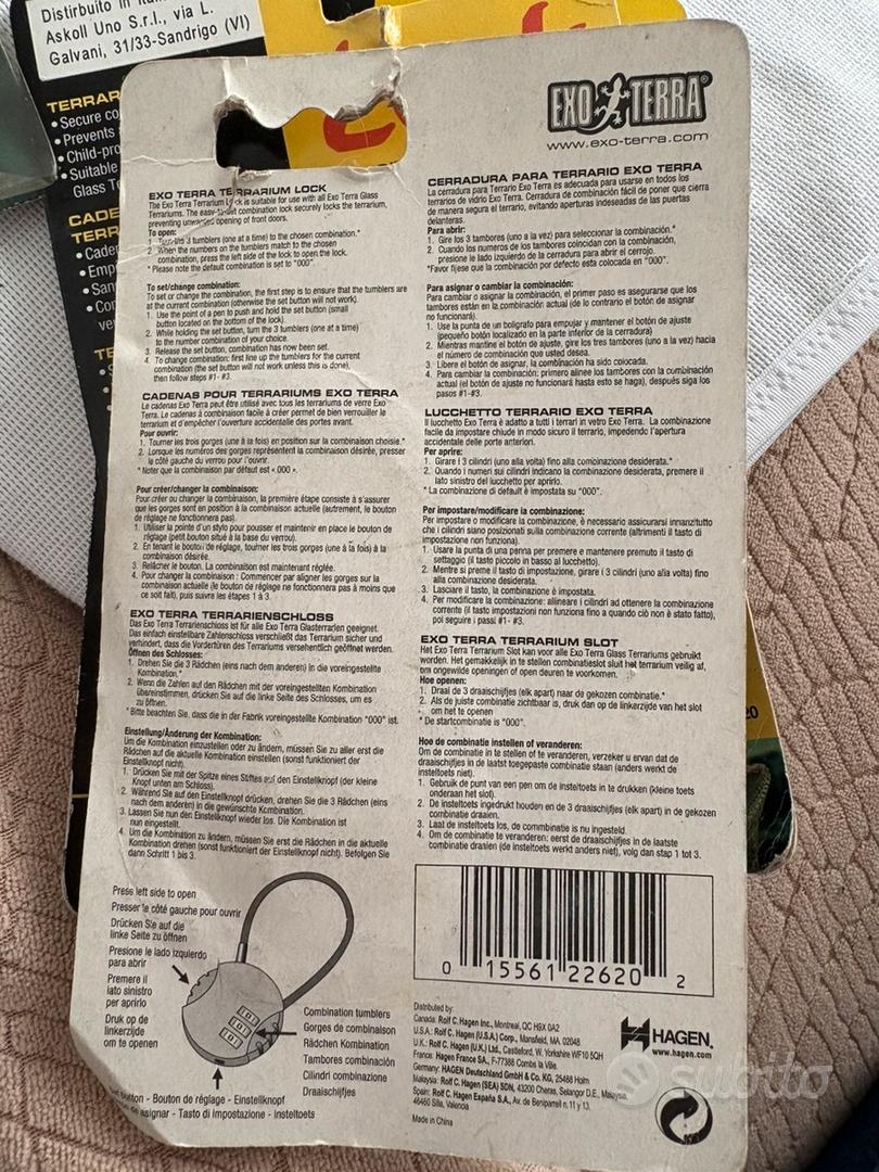 Lucchetto Con Combinazione Exo Terra Per Terrario - Sicuro, A Prova Di Bambino - Foto 3
