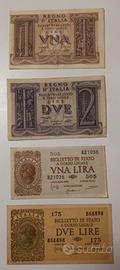 25#. Banconote 1 e 2 lire.