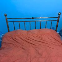 Letto matrimoniale in ottone + rete ortopedica