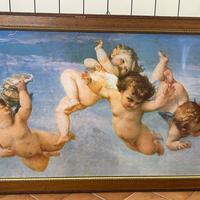 Quadro angeli stile Raffaello con cornice 110x60