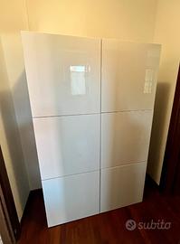 MOBILE BESTA IKEA 120  X 65 CM ANTA BIANCO LUCIDO
