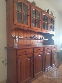 credenza con alzata 4 ante pino di svezia