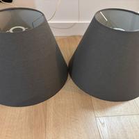 2 paralumi in tessuto grigio scuro