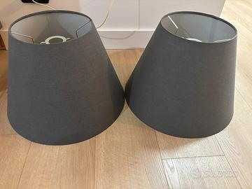 2 paralumi in tessuto grigio scuro