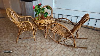 set sedie e tavolino in giunco 
