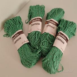 Filato di cotone verde