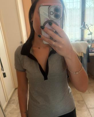 👕Polo Esprit a Righe Bianco e Nero