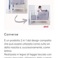 Culla che diventa lettino Picci Converse