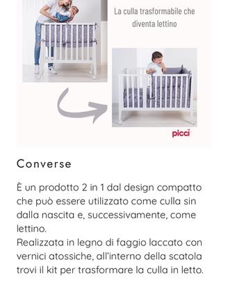 Culla che diventa lettino Picci Converse
