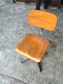 Sedia industriale vintage regolabile