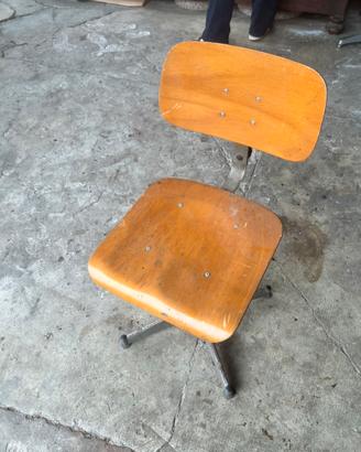 Sedia industriale vintage regolabile