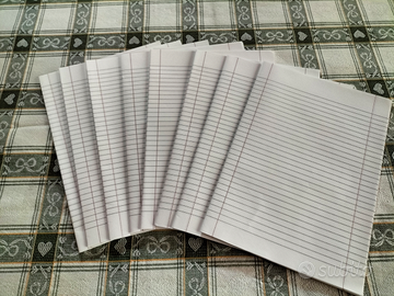 80 fogli protocollo a righe con margini