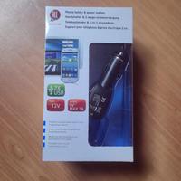 Caricatore auto 2 USB + Supporto telefono – NUOVO