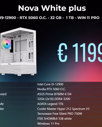 I9-12900 - RTX 5060 O.C. - 32 GB -  1 TB - WIN 11