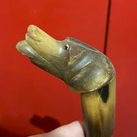 Bastone d’epoca con impugnatura testa di cane