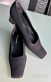 Scarpe nere opache con tacco