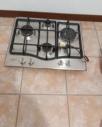 Piano Cottura a Gas Hotpoint 60cm Inox/Ghisa