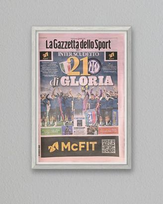 Quadro Gazzetta Inter scudetto 21 2026 Milano