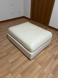 Pouf in pelle bianco/panna